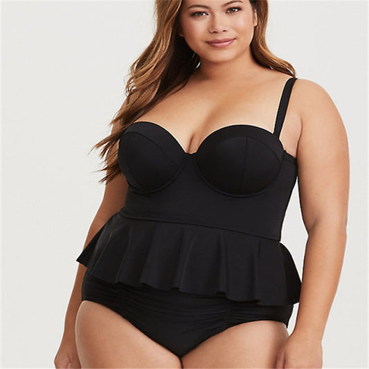 Big print high waist skirt Bikini Swimsuit