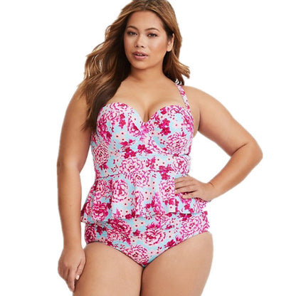 Big print high waist skirt Bikini Swimsuit