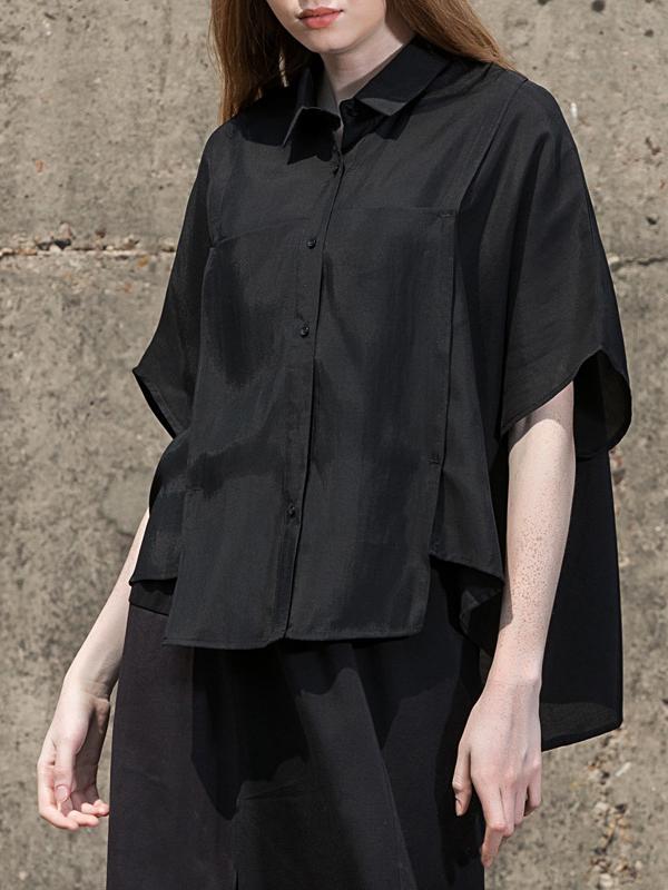 CASUAL COTTON CROPPED SHIRT