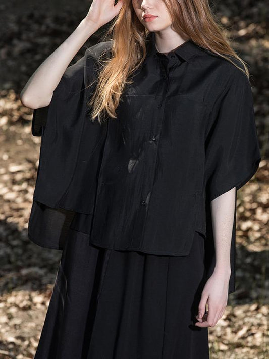 CASUAL COTTON CROPPED SHIRT