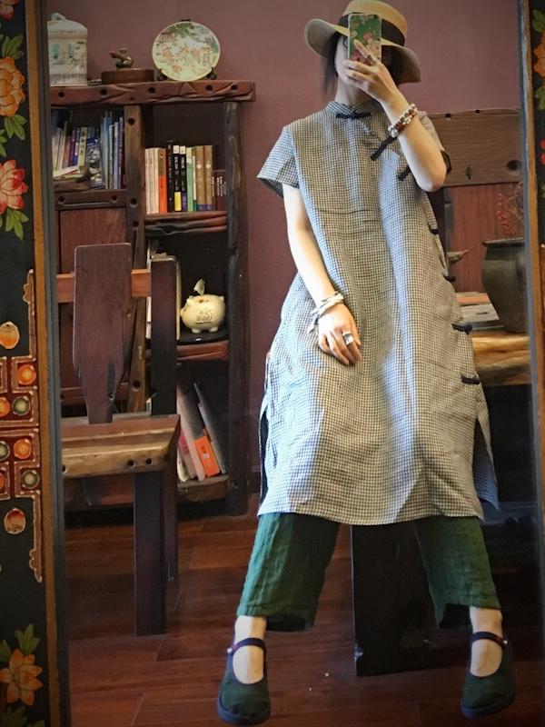 NATIONAL LINEN ORIGINAL BUTTON DRESS