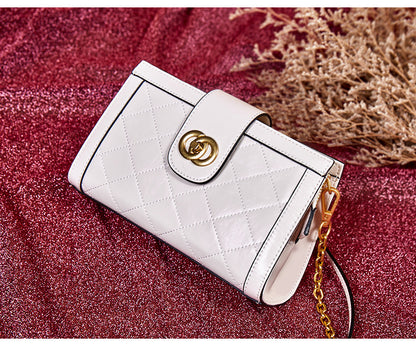 Leather rhombus messenger bag
