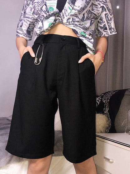 HIGH WAIST SOLID SHORTS