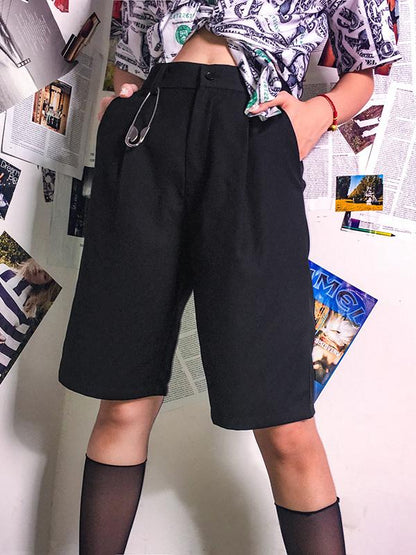 HIGH WAIST SOLID SHORTS