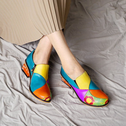 Bohemian Europe and America block single shoe