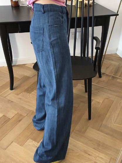 CASUAL EMPIRE WIDE LEG JEAN PANTS
