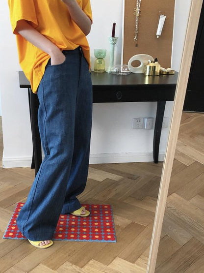 CASUAL EMPIRE WIDE LEG JEAN PANTS