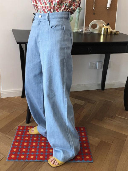 CASUAL EMPIRE WIDE LEG JEAN PANTS