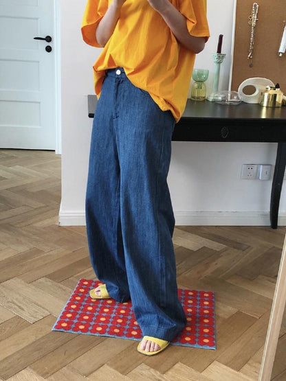 CASUAL EMPIRE WIDE LEG JEAN PANTS