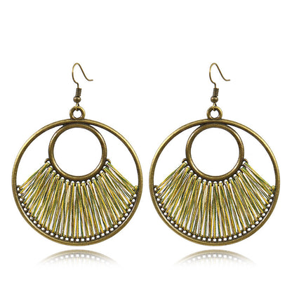 Round drop alloy earrings
