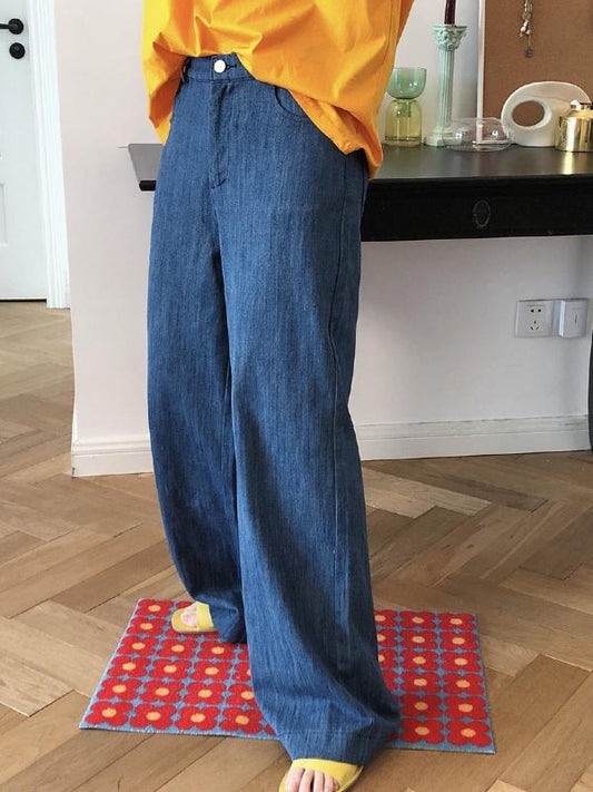 CASUAL EMPIRE WIDE LEG JEAN PANTS