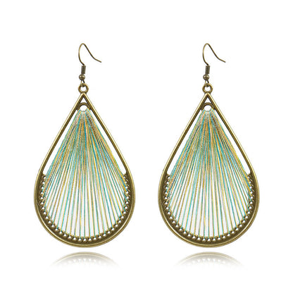 Round drop alloy earrings