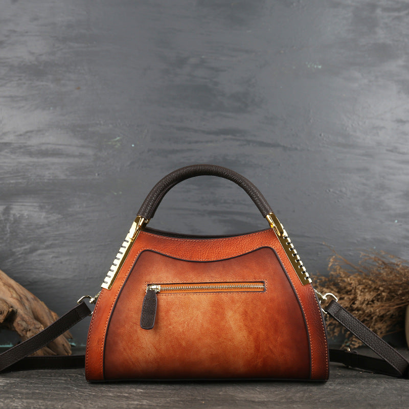 WOMEN GENUINE LEATHER VINTAGE TOTEM DESIGNER HANDBAG SHOULDER BAG