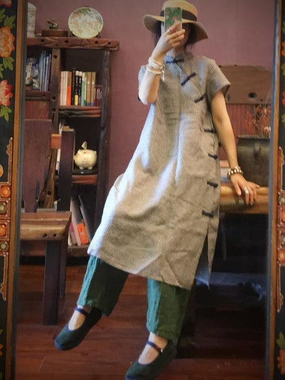 NATIONAL LINEN ORIGINAL BUTTON DRESS