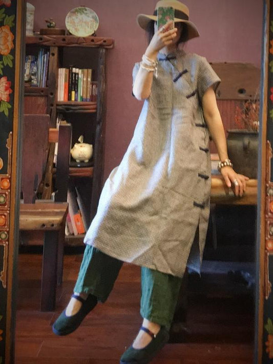 NATIONAL LINEN ORIGINAL BUTTON DRESS