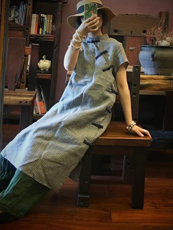 NATIONAL LINEN ORIGINAL BUTTON DRESS