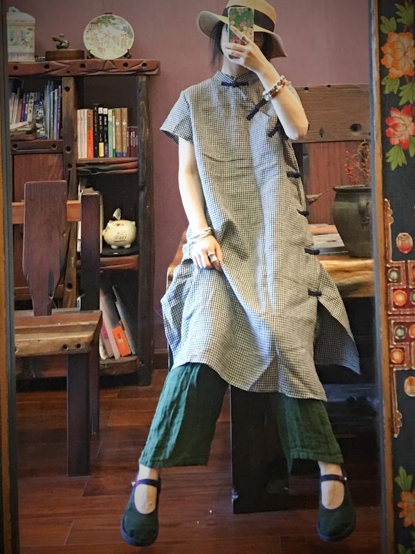 NATIONAL LINEN ORIGINAL BUTTON DRESS