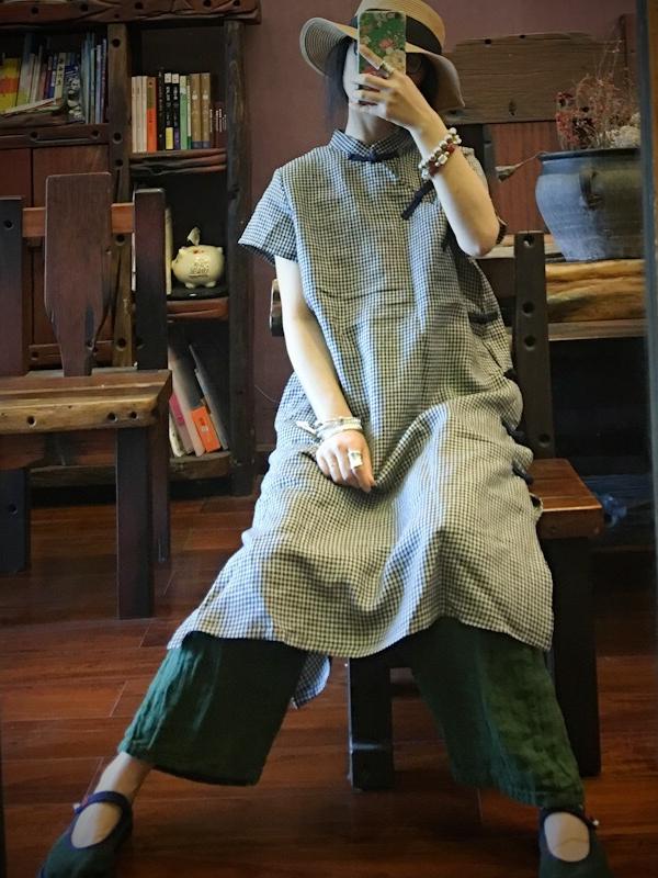 NATIONAL LINEN ORIGINAL BUTTON DRESS