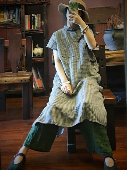 NATIONAL LINEN ORIGINAL BUTTON DRESS
