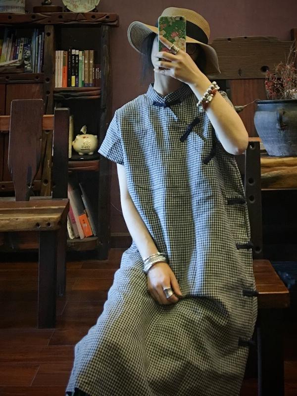 NATIONAL LINEN ORIGINAL BUTTON DRESS