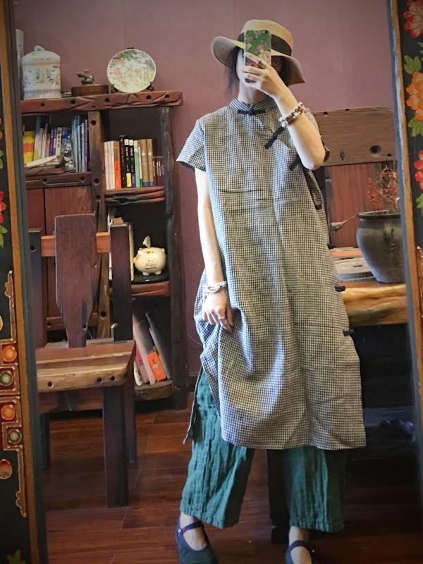 NATIONAL LINEN ORIGINAL BUTTON DRESS