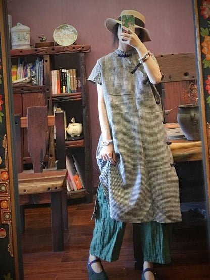 NATIONAL LINEN ORIGINAL BUTTON DRESS