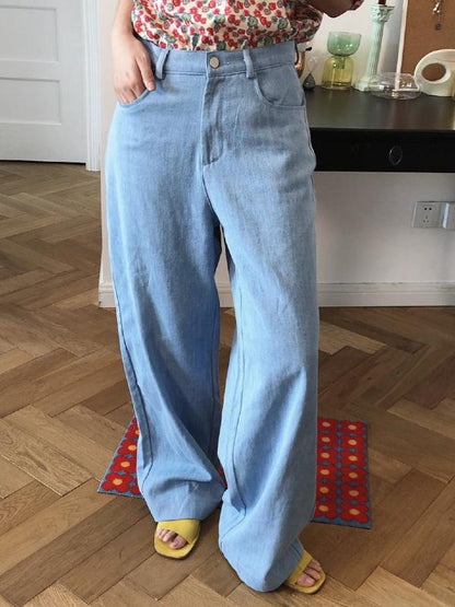CASUAL EMPIRE WIDE LEG JEAN PANTS