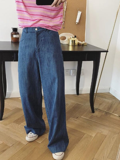 CASUAL EMPIRE WIDE LEG JEAN PANTS