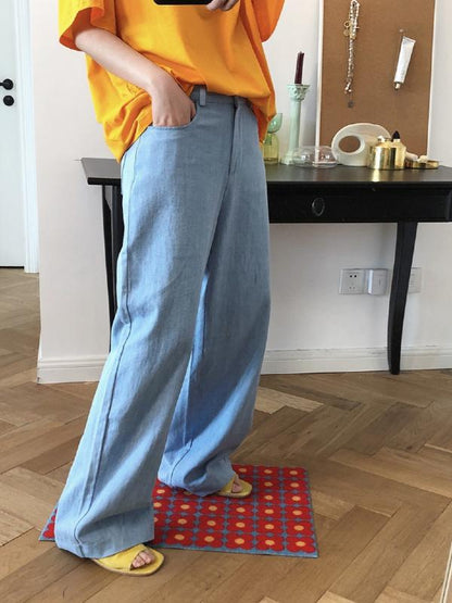 CASUAL EMPIRE WIDE LEG JEAN PANTS