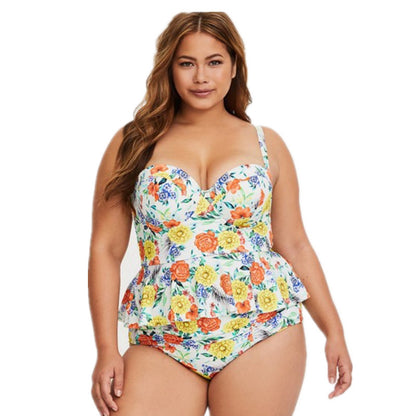 Big print high waist skirt Bikini Swimsuit