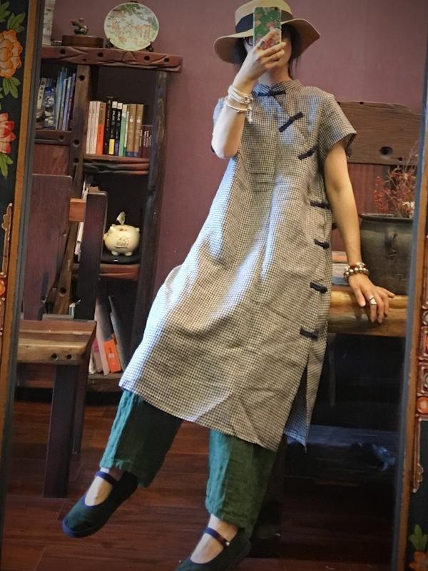 NATIONAL LINEN ORIGINAL BUTTON DRESS