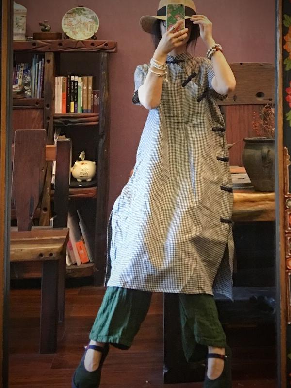 NATIONAL LINEN ORIGINAL BUTTON DRESS