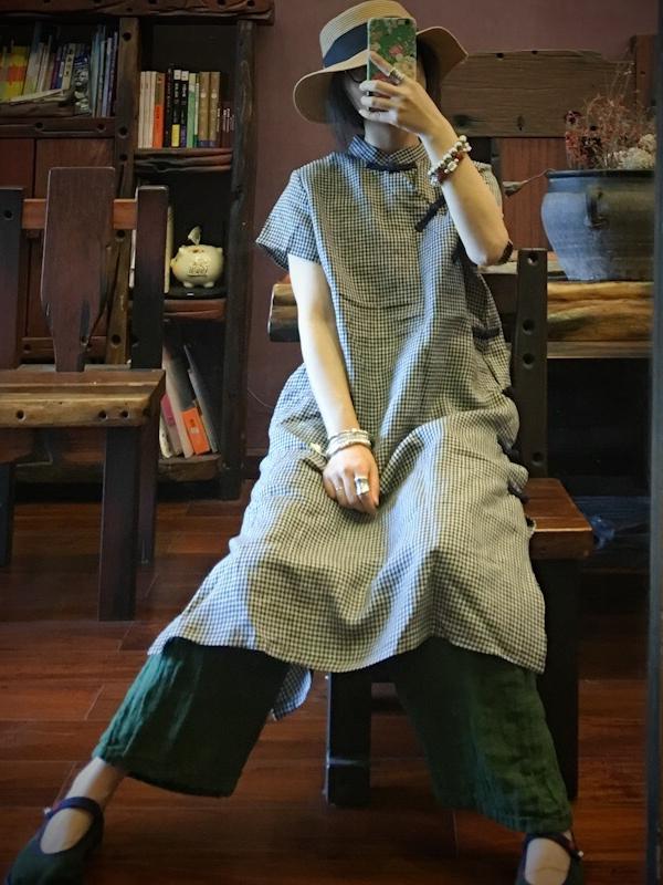 NATIONAL LINEN ORIGINAL BUTTON DRESS