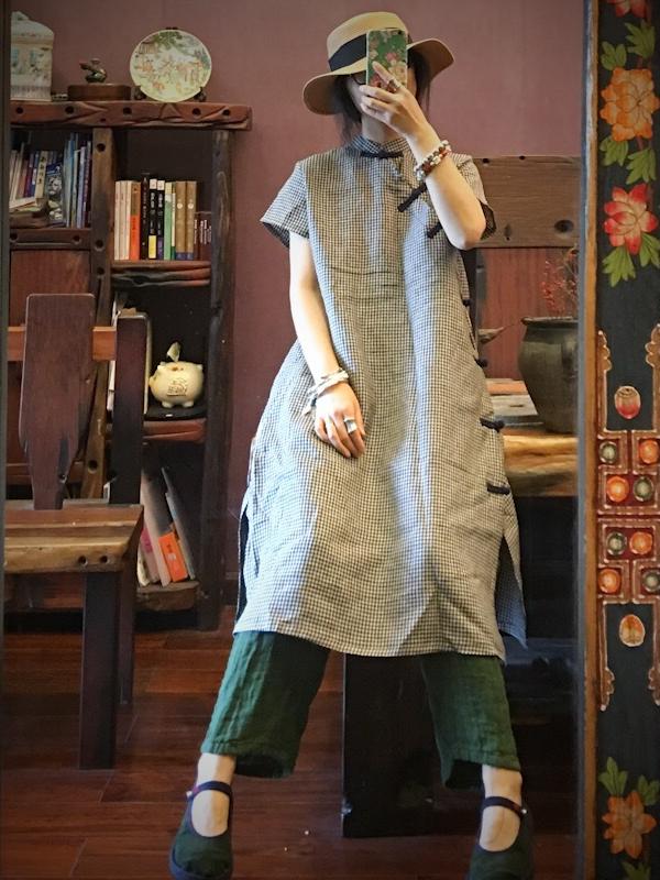 NATIONAL LINEN ORIGINAL BUTTON DRESS