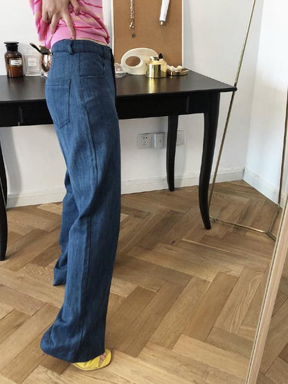 CASUAL EMPIRE WIDE LEG JEAN PANTS