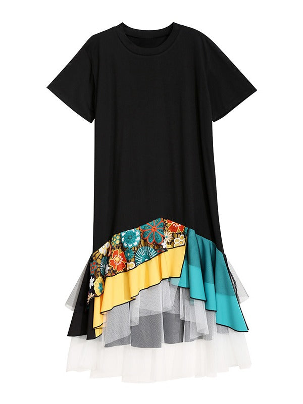 Casual Split-joint Gauze Long Dress