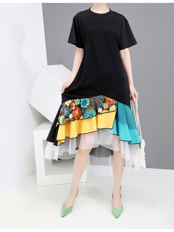 Casual Split-joint Gauze Long Dress