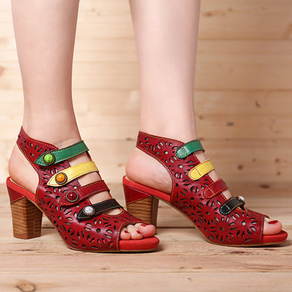 color stripes ultra-comfortable sandals with heels