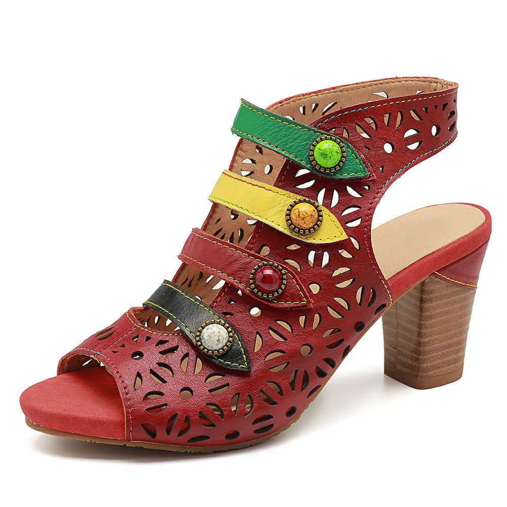 color stripes ultra-comfortable sandals with heels