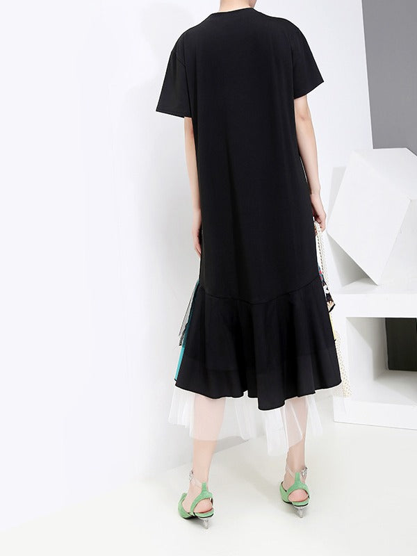 Casual Split-joint Gauze Long Dress