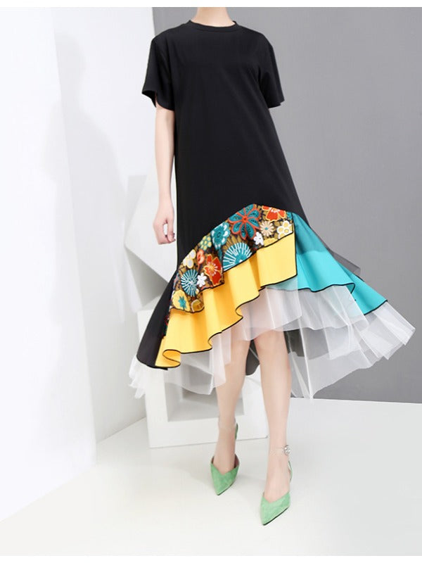 Casual Split-joint Gauze Long Dress