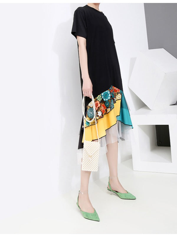 Casual Split-joint Gauze Long Dress