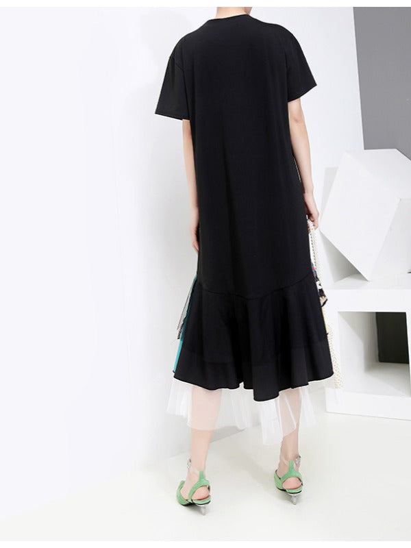 Casual Split-joint Gauze Long Dress