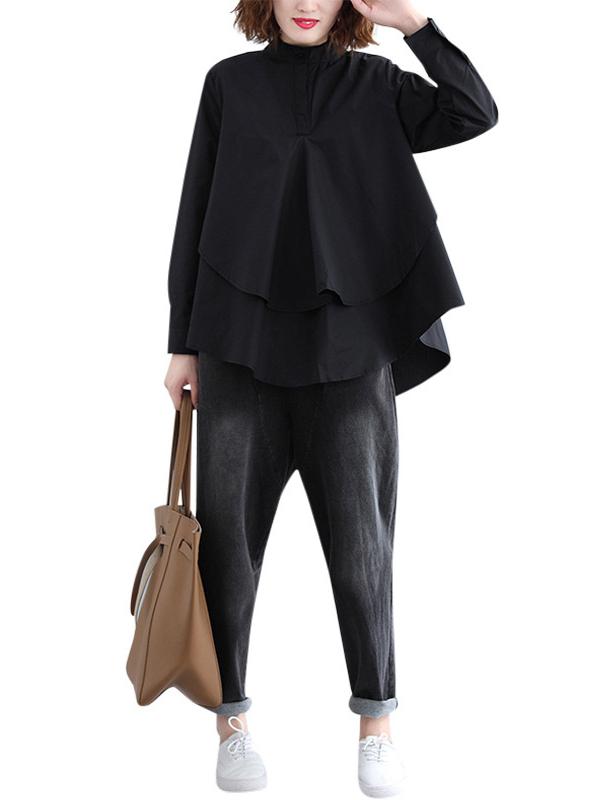 CASUAL A-LINE CROPPED SHIRT