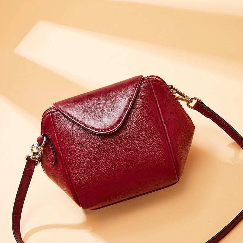 first layer of Kraft leather bag oblique satchel bag