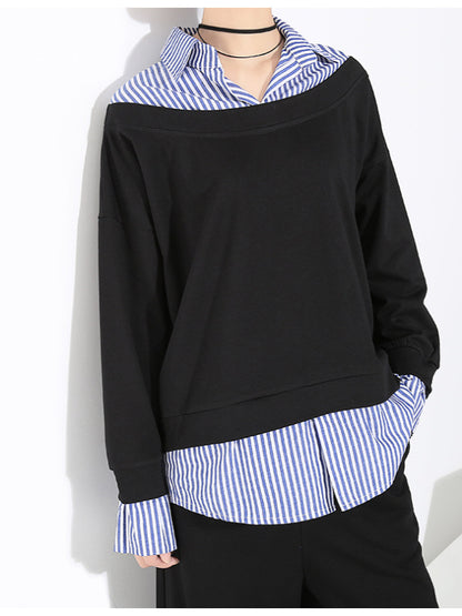 STRIPED LAPEL SHIRT