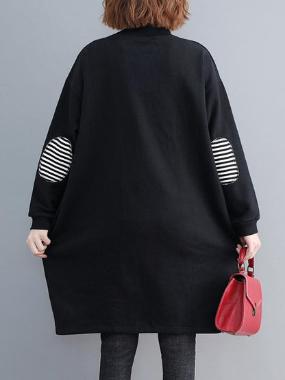 CASUAL POCKET LONG SWEATSHIRT SHORT DRESS