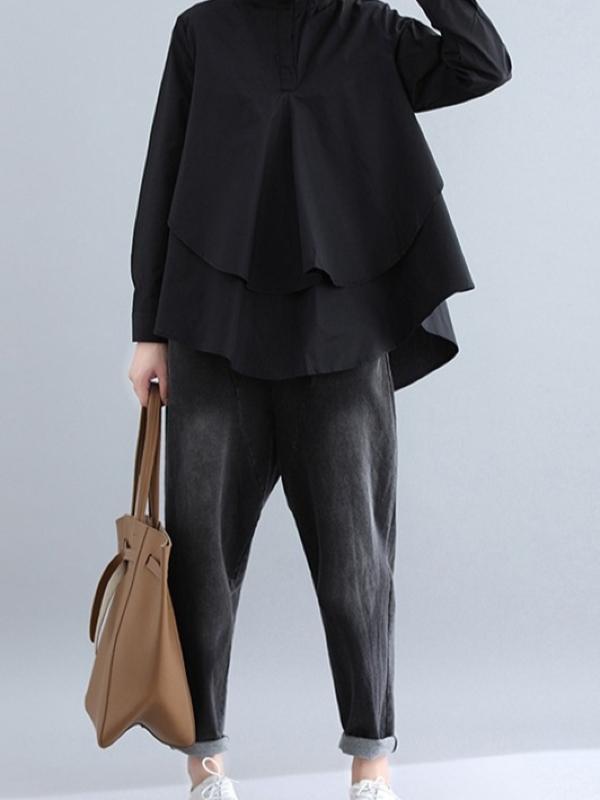 CASUAL A-LINE CROPPED SHIRT