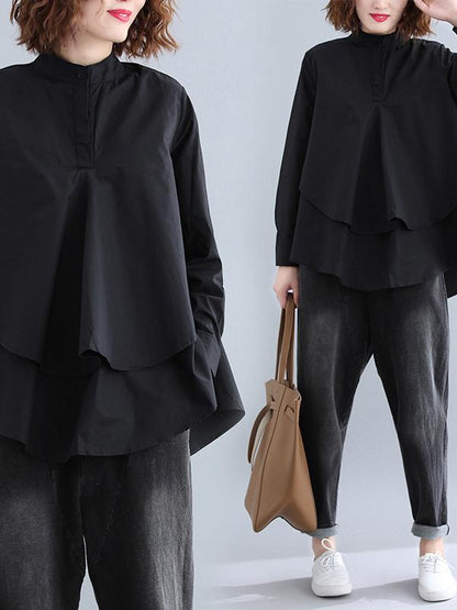 CASUAL A-LINE CROPPED SHIRT