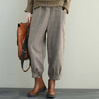 Spring Women Loose Lattice Casual Pants